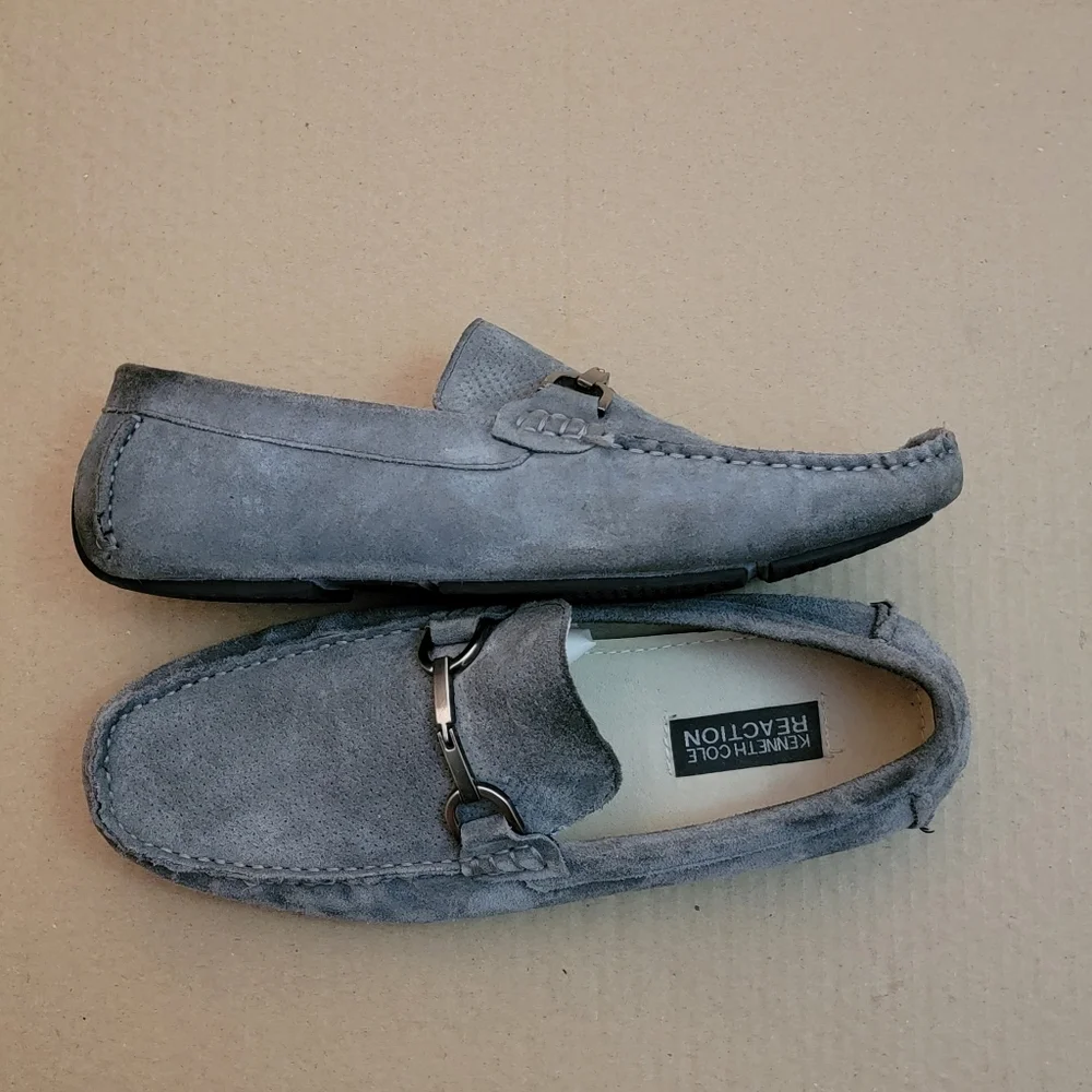 Kenneth Cole Reaction | Men's Safe-N-Sound Navy Suede Leather Loafers Size 9.5